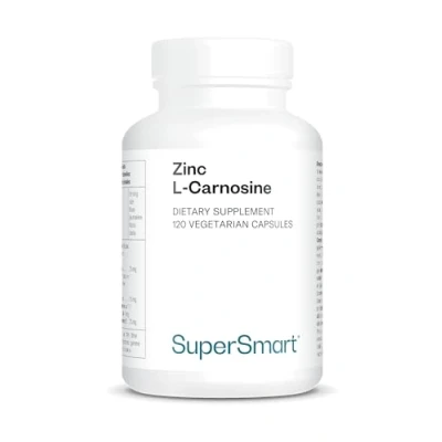 Abbildung von Supersmart Zinc L Carnosine Nahrungsergänzungsmittel für die Darmgesundheit &amp; Entzündungshemmung Hilft bei Refluxkrankheit Nicht GVO Glutenfrei 90 vegetarische Kapseln