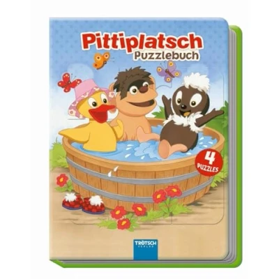 Abbildung von Puzzlebuch Pittiplatsch: wattierter Einband: 4 Puzzle, 12 teilig, Schnatterinchen, Schnatti, Moppi, Pitti, Kinderbuch, Bilderbuch, Pappenbuch, ... Beschäftigungsbuch Entdeckerbuch