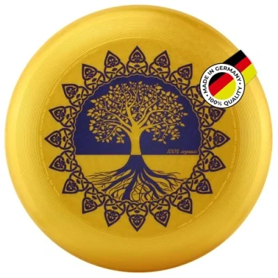 Abbildung von eurodisc 175g Ultimate Frisbee Disc Wettkampf Wurf Scheibe Bio Kunststoff stabile Flugbahn über 100 Meter, Design Motiv Foto Bild Tree of Life Gold nachhaltig aus nachwachsenden Rohstoffen
