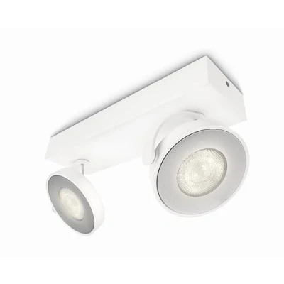 Abbildung von Philips myLiving Clockwork LED 2 er Spotbalken (11,5 W), dimmbare Leuchte mit integrierten Spots, energiesparende Raumbeleuchtung langer Nutzlebensdauer