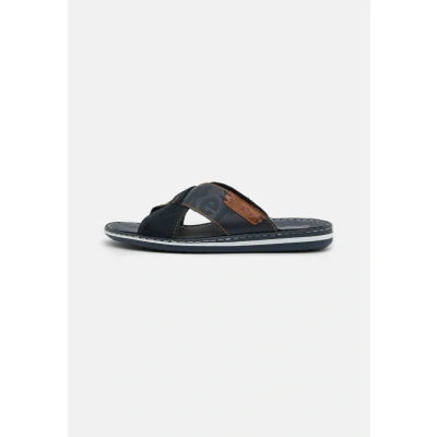 Abbildung von Rieker Herren Pantoletten 21098, Männer Slipper,Slip ons,Backless Slipper,Mules,Gartenschuhe,Sommerschuhe,sommerclogs,Slides,blau (14),42 EU / 8 UK