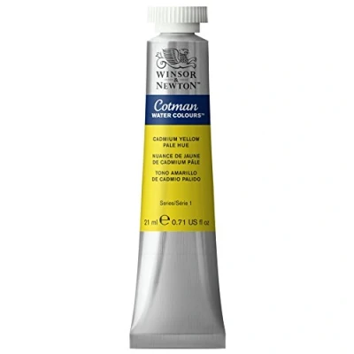 Abbildung von Winsor &amp; Newton 0308119 Cotman Aquarellfarbe mit ausgezeichneter Transparenz, Farbkraft und Verarbeitungseigenschaften, Wasserfarbe 21ml Tube Kadmiumgelb Hell Farbton