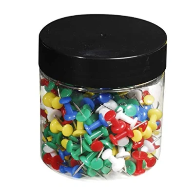 Abbildung von Exacompta 14769E 200er Pack Stoßnadeln Push Pins Spitzenlänge 10mm Ø für Weltkarte Pinnwand Basteln farbig sortiert