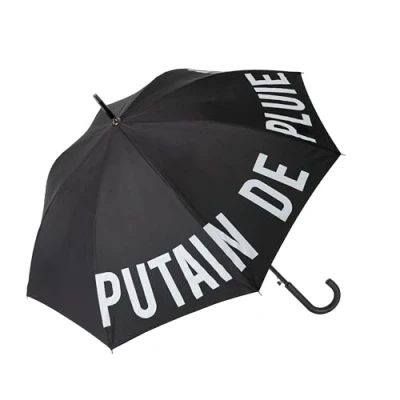 Abbildung von FISURA Großer Regenschirm. Jugendschirm. Automatischer Regenschirm mit Knopf. Stabiler bedruckter 106 cm Durchmesser. (P*Tain de pluie, schwarz)