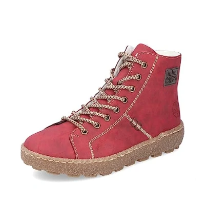 Abbildung von Rieker Damen Low Top Sneaker N1022, Frauen Halbschuhe,lose Einlage,Strassenschuhe,Sportschuhe,Freizeitschuhe,Turnschuhe,rot (33),40 EU / 6.5 UK