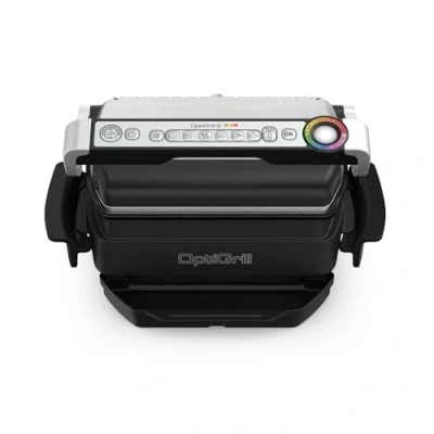 Abbildung von Tefal OptiGrill &amp; Bake Kontaktgrill mit Backschale, 6 Programme, Garstufenanzeige, Abnehmbare Platten, Elektrogrill, Edelstahl, GC714D10, Silber