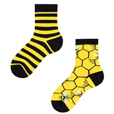 Abbildung von TODO Colours Lustige Socken Kinder mit motiv für Mädchen, Jungen, Kleinkind (Bienen Kinder, 27 30)