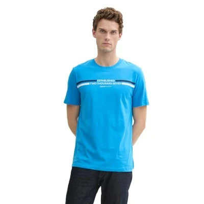 Abbildung von Tom Tailor T Shirt mit Logo Print, Bright Mint Green, S
