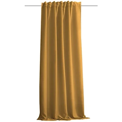 Abbildung von HOMEbasics Akustikvorhang Uni ACUSTICO Lärm , Hitze Kälte und Zugluft Schutz + abdunkelnd Curry 245 x 135 cm
