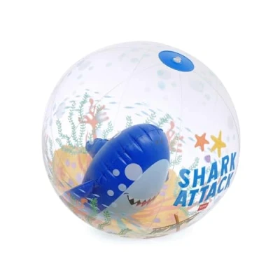 Abbildung von LEGAMI aufblasbarer Strandball, Beach Ball, Ball aus PVC, weich für Kinder, Strandpartys mit Hai, aufblasbar zum Spielen von Fußball Volleyball, Durchmesser 40 cm