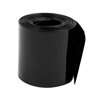 Abbildung von sourcing map Akku PVC 60mm Wärmeschrumpfschlauch Breit Batterielagerungen 2,1M Bschwarz