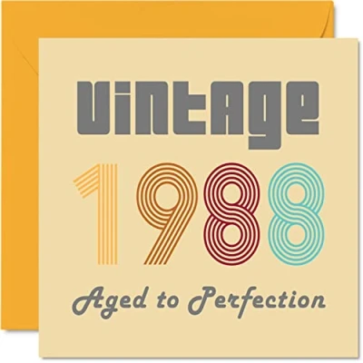 Abbildung von Geburtstagskarten zum 36. Geburtstag für Männer und Frauen Vintage 1988 Aged To Perfection 36 Lustig Sie Ihn 145 mm x Glückwunschkarten