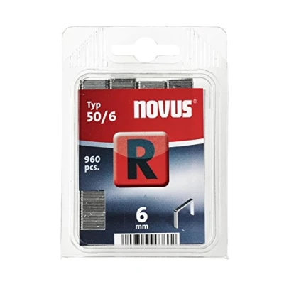 Abbildung von Novus Flachdrahtklammern 6 mm, 960 Tacker Klammern vom Typ 50/6, zur Befestigung von Folien, Etiketten, Papier und Pappe