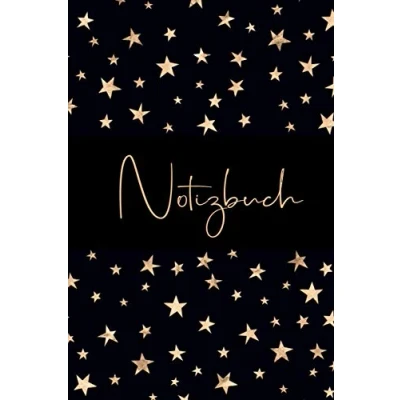Abbildung von Notizbuch Sterne: Sternenhimmel Journal, edel und elegant, Blanko liniert, Schwarz Gold