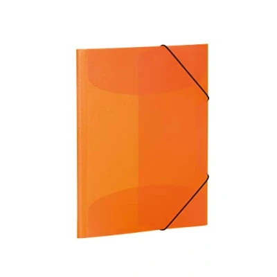 Abbildung von HERMA Sammelmappe A4 Orange Transluzent, Eckspanner Mappe aus Kunststoff mit Gummizug und Innenklappen für Kinder, Jungen Mädchen