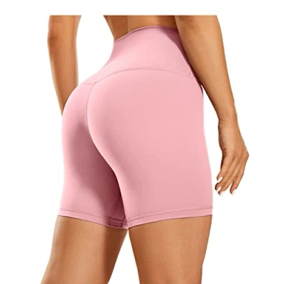 Abbildung von CRZ Yoga Naked Feeling Damen Kurze Leggings High Waist Blickdicht Fithess Shorts Radlerhose Sporthose 15cm Das Herzschlagpulver 38