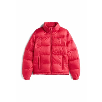 Abbildung von Tommy Jeans HOOD Puffer Winterjacke, Damen, Größe: 50, Vintage cerise