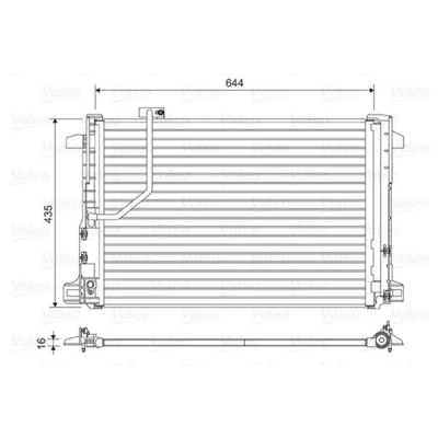 Abbildung von VALEO 814044 Klimakondensator ohne Trockner Aluminium 435 MERCEDES BENZ: E Class Saloon, C T modell, CLS Coupe