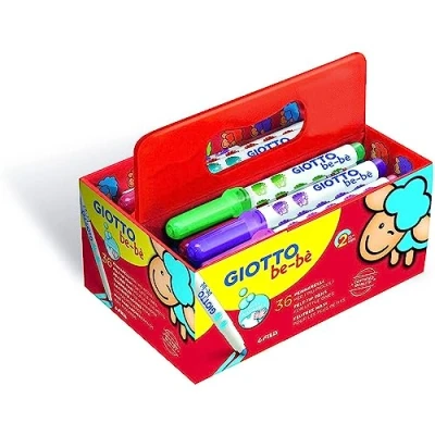 Abbildung von GIOTTO be bè F461200: Filzstifte für Kinder ab 2 Jahren 36 Fasermaler leuchtende Farben ungiftig wasserlöslich farbig sortiert