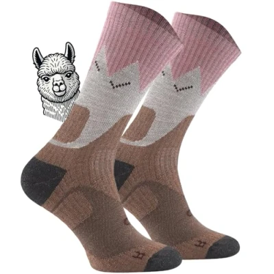 Abbildung von TODO BP LIGHT Dünn Alpaka Wandersocken Damen und Herren, Socken Trekkingsocken, Merino Wolle Orchid 39 42