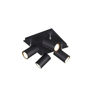 Abbildung von Trio Leuchten Deckenleuchte Marley 802430432, Metall Schwarz matt, Rondel 4 flammig, exkl. 1 x GU10