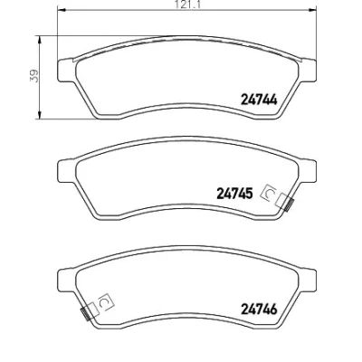 Abbildung von BREMBO P 10 060 Bremsbelagsatz mit akustischer Verschleißwarnung ohne Zubehör CHEVROLET: Epica Saloon