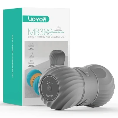 Abbildung von VOYOR HEALTH Elektrisch Peanut Massageball, Faszienrolle Wirbelsäule mit Vibration, Wiederaufladbare Tiefengewebe Triggerpunkt Selbstmassage Ball für Faszientraining Muskelentspannung, MB300 (Grau)