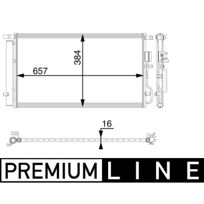 Abbildung von MAHLE ORIGINAL AC 64 000P Klimakondensator mit Trockner 657 HYUNDAI: ix35