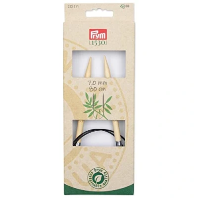 Abbildung von Prym 222511 1 Rundstricknadeln Bambus 80 cm 7,00 mm, Holzfarben, Ø 7 mm x