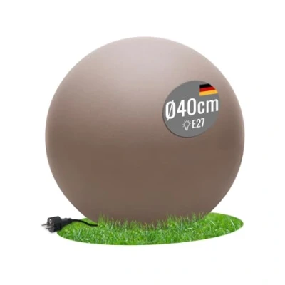 Abbildung von 8 seasons design Shining Globe taupe 40 cm Kugelleuchte Garten E27 Kugel, LED warmweiss, Gartenleuchte, Gartenkugel, Terrassenbeleuchtung, Balkon