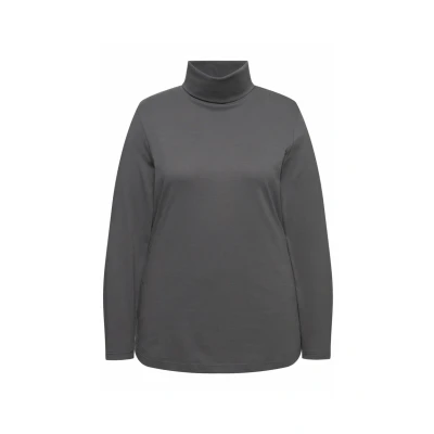 Abbildung von Ulla Popken SLIM FIT Langarmshirt, Damen, Größe: 46/48, Graphite gray