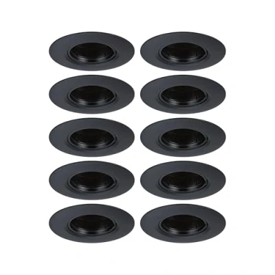 Abbildung von Paulmann 921.20 Einbauleuchte 10er Pack starr Ø9cm Kunststoff Schwarz GU10 max.10x10W 230V dimmbar