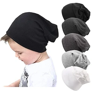 Abbildung von DRESHOW 5 Stück Unisex Baby Mütze Hut Junge Frühling Mützchen Kleinkind Wendemütze Jersey Slouch Beanie 6 60 Monate