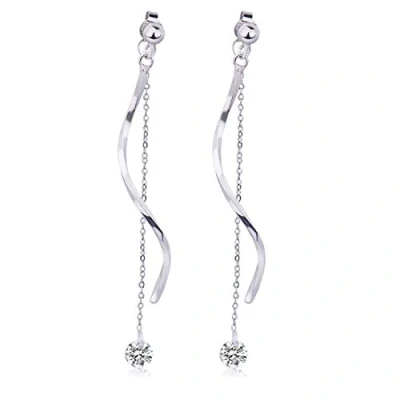 Abbildung von Ms.Swan 925 Sterling Silber Lange Quaste Ohrringe,Lange Ohrringe Damen Mädchen