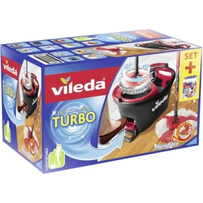 Abbildung von Vileda Turbo EasyWring und Clean Komplett Set + bezug, rot/grau