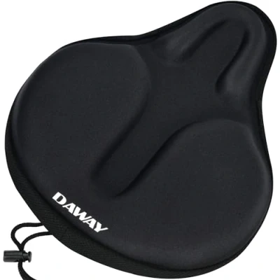 Abbildung von DAWAY C6 Schaum Gel Gepolsterter Fahrradsattelbezug Extra Weicher Breit Groß Sattelbezug Für Peloton, Heimtrainer Fahrrad, MTB, Bequem Sattelpolster Damen Herren Senioren