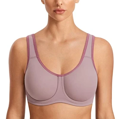 Abbildung von SYROKAN Damen Starker Halt Sports BH Große Brüste mit Bügel für Größen Muschelschale 75F