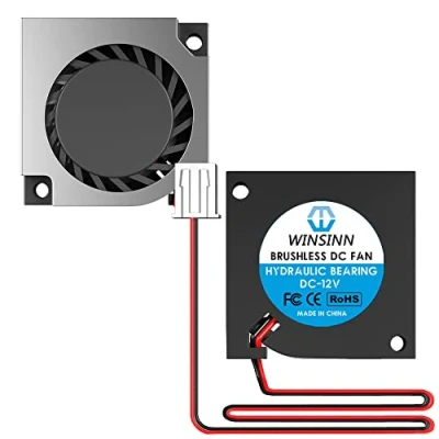 Abbildung von WINSINN Mini Gebläseventilator, 20 mm, 12 V, 2006, hydraulisches Lager, x 6,3 Turbine hohe Geschwindigkeit (2 Stück)