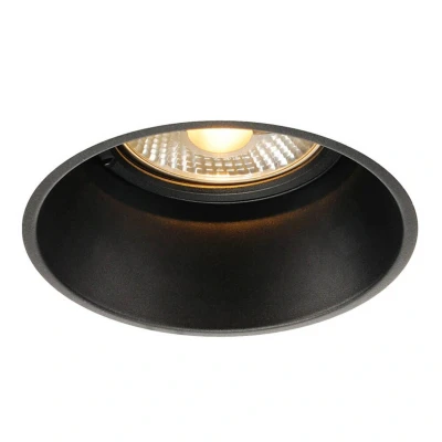 Abbildung von SLV LED Einbaustrahler HORN T, schwarz, rund Dimmbare Decken Lampe zur Beleuchtung innen Spot, Fluter, Deckenstrahler, Deckenleuchte, Einbau Leuchte 1 flammig, GU10 QPAR111