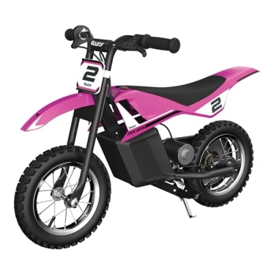 Abbildung von Epson Razor Kids Electric Motorbike MX125 Dirt Rocket Bike ab 7 Jahren mit 8 mph Max Speed &amp; 40 Minuten Fahrzeit, bis zu 5 Meilen Reichweite, 100W Ride On 12V 5Ah Batterie und 12“ Luftreifen