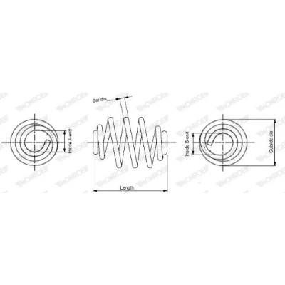 Abbildung von MONROE SN3609 Fahrwerksfeder Schraubenfeder mit konstantem Drahtdurchmesser CADILLAC: BLS Saloon, SAAB: 9 3 Saloon