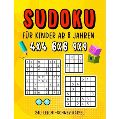Abbildung von Sudoku Rätselbuch für Kinder ab 8 jahren: 240 Leicht bis Schwer Rätsel mit Lösungen zur Verbesserung des logischen Denken