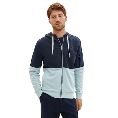Abbildung von TOM Tailor MIT Eingrifftaschen Sweatjacke, Herren, Größe: XXL, Dunkelblau