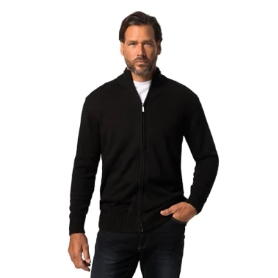 Abbildung von JP 1880 Herren große Größen Übergrößen Menswear L 8XL Strickjacke, Stehkragen, Rippbündchen schwarz XL 717032130