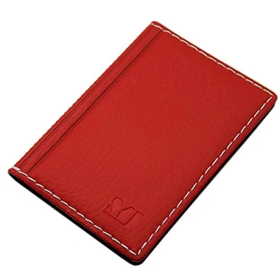Abbildung von Kredit und Visitenkartenetui mit Kontrastnaht 12 Fächer MJ Design Germany (Design 2 / Rot)