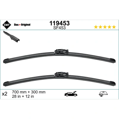 Abbildung von Scheibenwischer Swf 119453 vorne Flachbalkenwischblatt RENAULT: Clio V Hatchback
