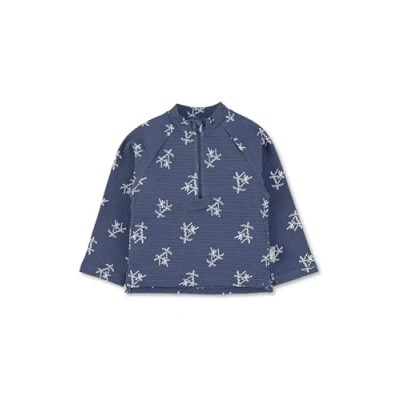 Abbildung von Sterntaler Langarm Schwimmshirt Palmen Jungen UV Shirt mit Schutz 50+ Rashguard Baby und Kinder Reißverschluss kleinem Stehkragen blau, 104