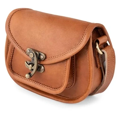 Abbildung von Berliner Bags Vintage Schultertasche Valencia, Kleine Umhängetasche, Handtasche aus Leder für Damen Braun