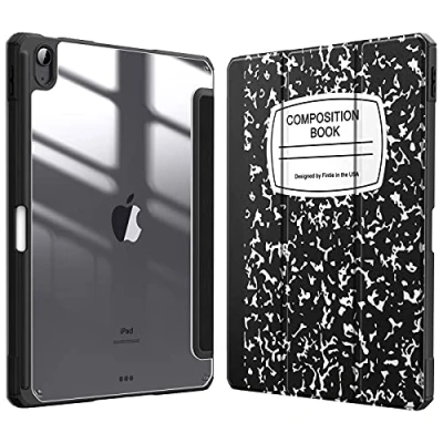 Abbildung von Fintie Hybrid Hülle für iPad Air 11 Zoll (M2) 2024, 5 2022, 4 2020 10.9 mit Stifthalter Stoßfeste Schutzhülle transparenter Hartschale auf der Rückseite, Notizblock
