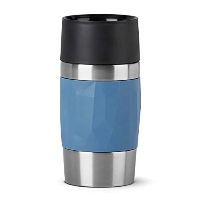 Abbildung von Emsa N21610 Travel Mug Compact Thermo/Isolierbecher aus Edelstahl 0,3 Liter 3h heiß 6h kalt BPA Frei 100% dicht auslaufsicher 360 Trinköffnung Gelb 1 Stück (1er Pack)
